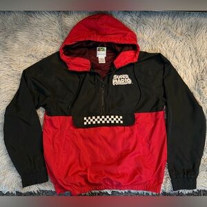 Nintendo Super Mario Red and Black Windbreaker